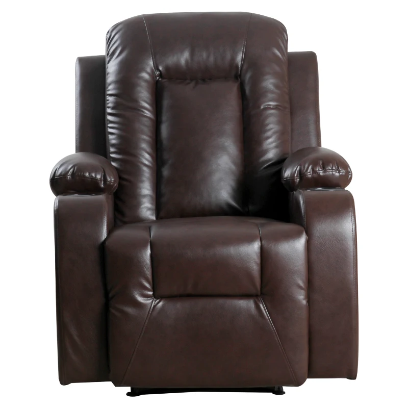 HOMCOM Manual Recliner Chair Lounger Sofa Chair Overstuffed Home Office Brown