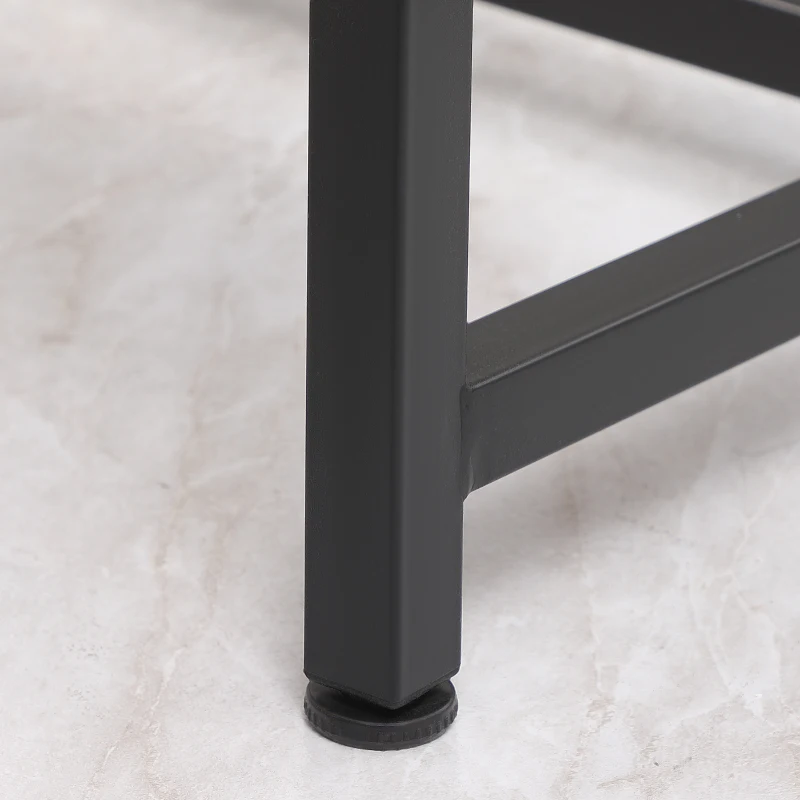 HOMCOM Industrial 3-Piece Dining Table Set, Rectangular Kitchen Table and Chairs for 4 People, Space-Saving Dinner Table with Two Benches, Rustic Brown