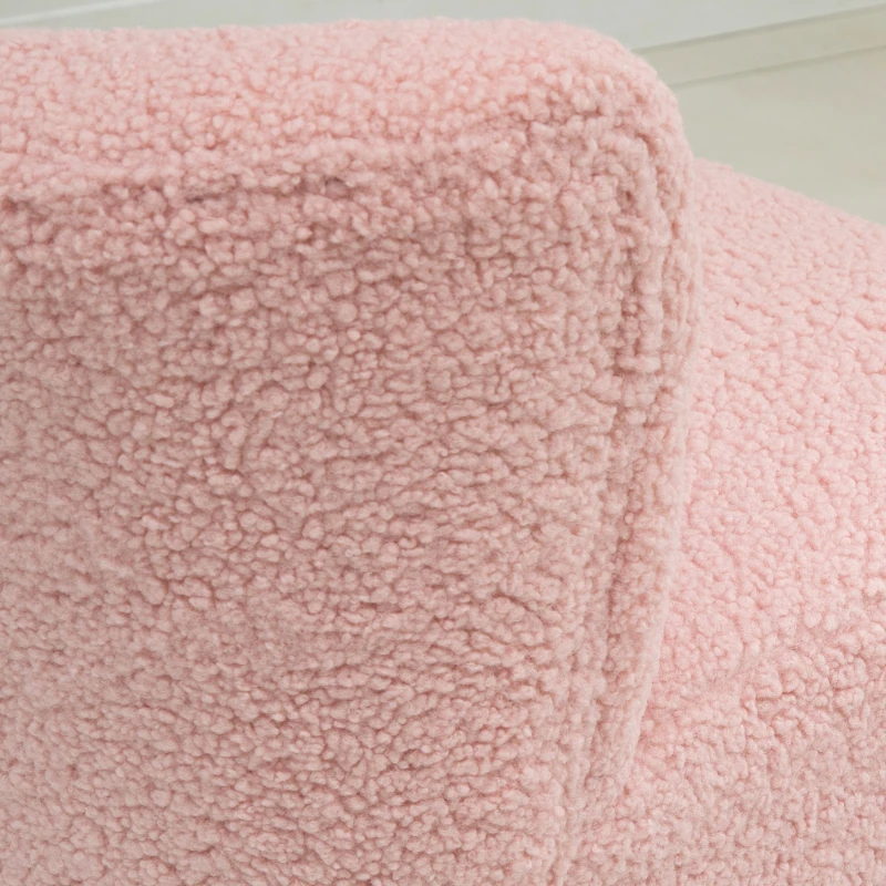 HOMCOM Lounge Chair for Bedroom Living Room Chair with Soft Upholstery and Gold Legs Pink