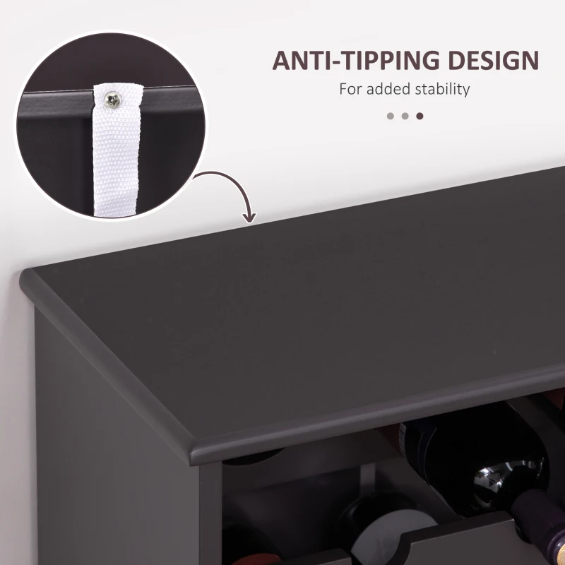 HOMCOM Modern Liquor Cabinet, Wine Cabinet with 9-Bottle Wine Rack, Kitchen Sideboard with Storage Cupboard for Home Bar, Brown