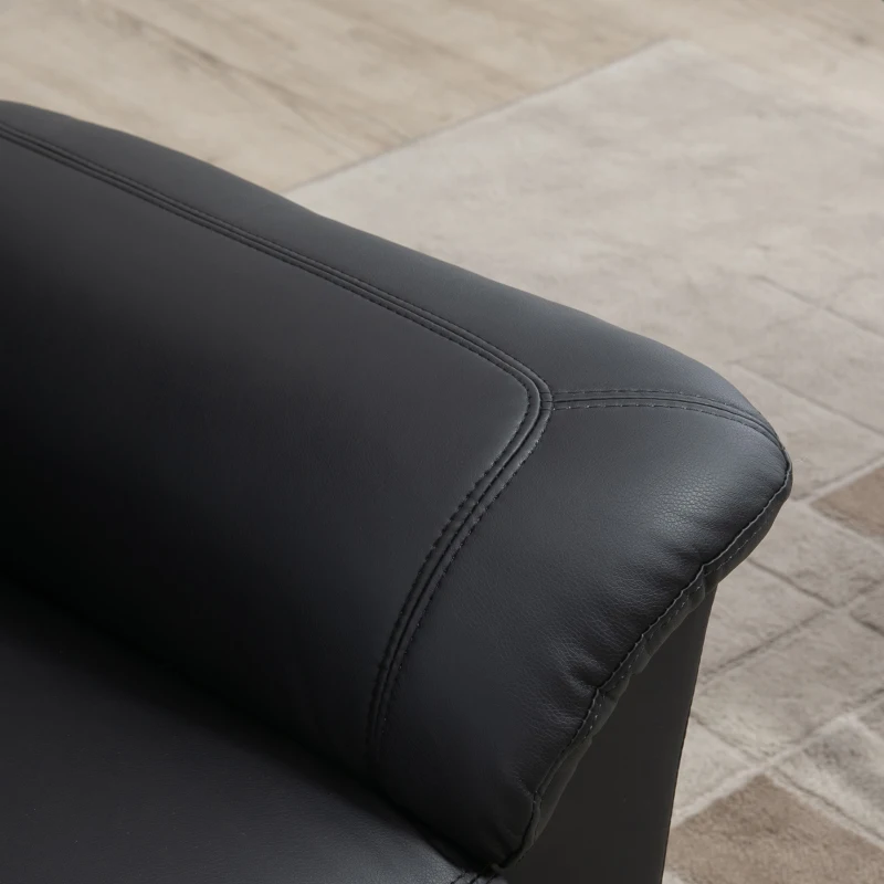 HOMCOM PU Leather Electric Power Lift Chair for Elderly with Remote Control and Footrest for Living Room (Black)