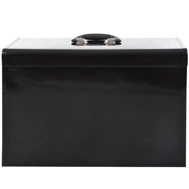 HOMCOM Tool Chest 4 Drawer Storage Toolbox Top Compartment Lockable Organizer Portable Garage Black