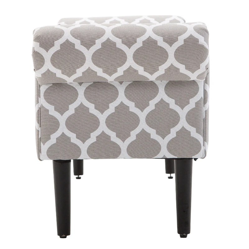 HOMCOM 52" Rolled Arm Bed Bench Bedside Footstool End of Bed Furniture Grey