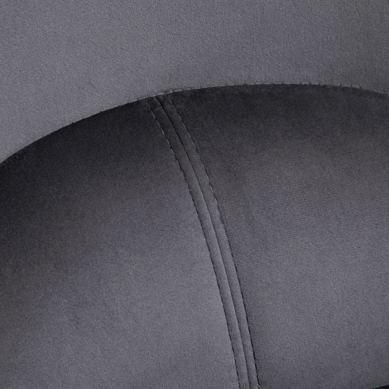 HOMCOM Mid-Century Upholstered Dining Chair Velvet-Touch Fabric Tufted Accent Chair with Metal Legs for Kitchen