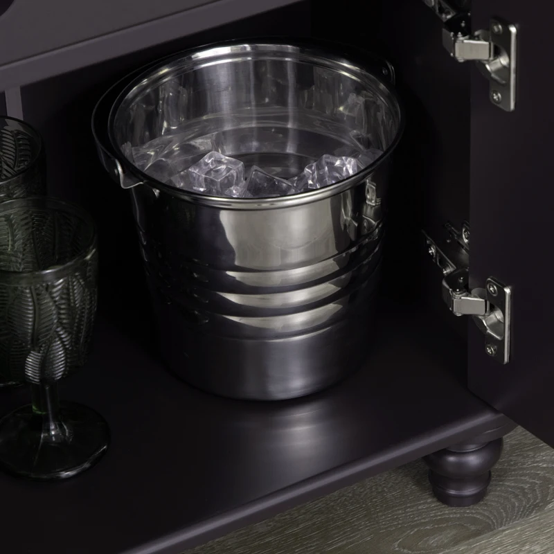 HOMCOM Modern Liquor Cabinet, Wine Cabinet with 9-Bottle Wine Rack, Kitchen Sideboard with Storage Cupboard for Home Bar, Brown