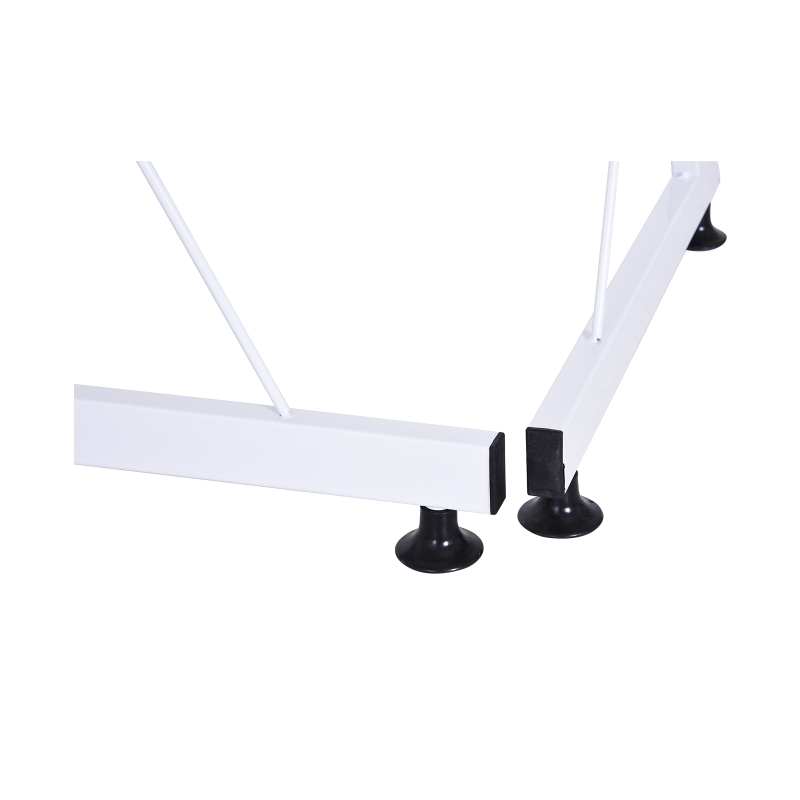 HOMCOM Large L-Shaped Desk Computer Desk, Multifunctional Computer Table with Keyboard Corner Table, Sturdy Steel Construction, White