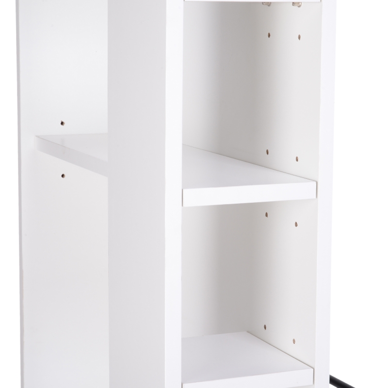 HOMCOM Computer Desk Writing Table Laptop PC Workstation with Storage Shelves Drawer Keyboard Tray Home Office White