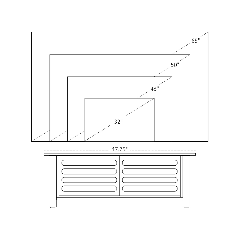 HOMCOM Industrial TV Stand for TVs up to 50 Inches, TV Cabinet Entertainment Center with Sliding Doors, 4 Storage Shelves, Console Table for Living Room Bedroom Hallway, Rustic Brown