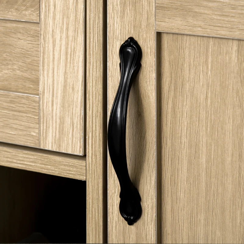 HOMCOM 71'' Large Traditional Kitchen Pantry Cabinet Cupboard, Kitchen Buffet Server Hutch Storage Sideboard with Microwave Counter, Optional 12-Bottle Wine Storage, Adjustable Shelves