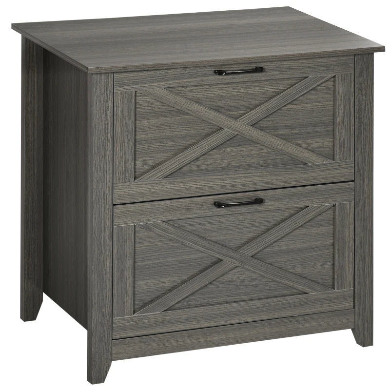 Vinsetto Vertical File Cabinet with Hanging Bars for A4 Size for Home Office, 29.9"x 19.7"x 30.3", Grey