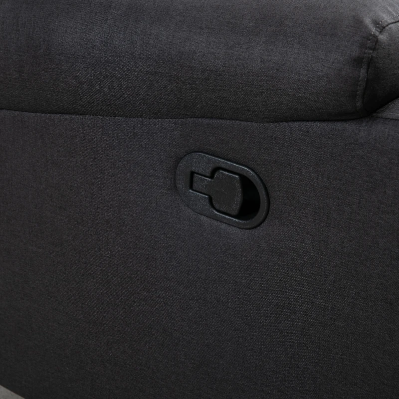 HOMCOM Loveseat Recliner Sofa, 2 Seater Reclining Chair with Footrest and Split Backrest, Dark Grey