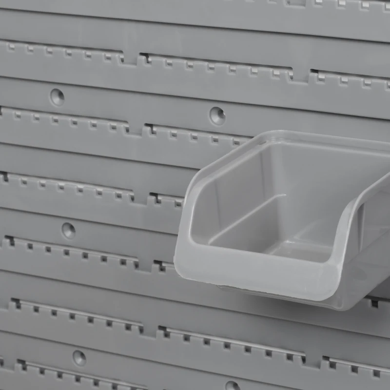 DURHAND 44PC Wall Mounted Storage Bins Parts Rack Kit with Storage Bins, Pegboard and Hooks, Garage Plastic Organizer, Orange