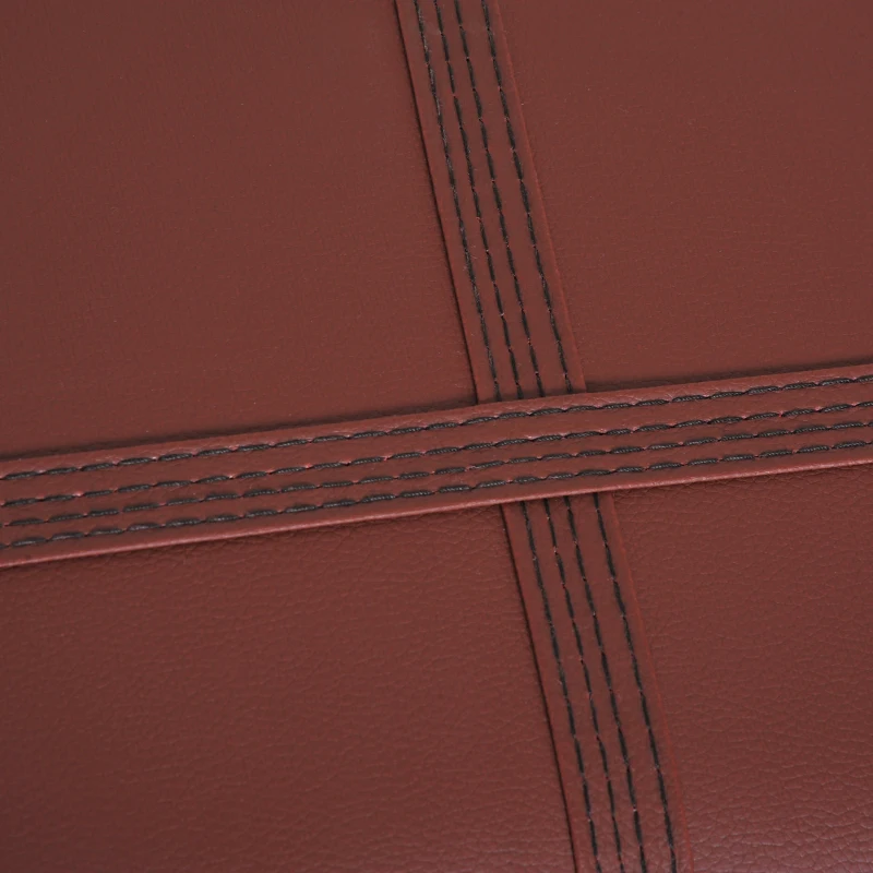 HOMCOM Duet Piano Storage Bench Two Person Professional Padded Keyboard Seat Birchwood with Traditional PU Leather Lift Top Brown