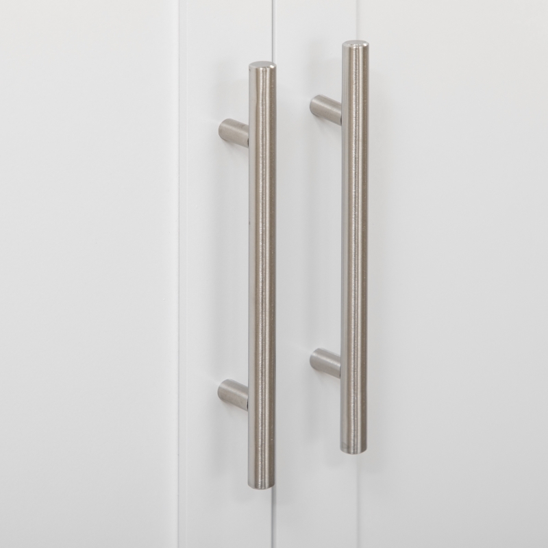 HOMCOM Kitchen Island with Storage, Rolling Cart Trolley with Rubberwood Top, Adjustable Shelf, Drawer, Spice Rack, White