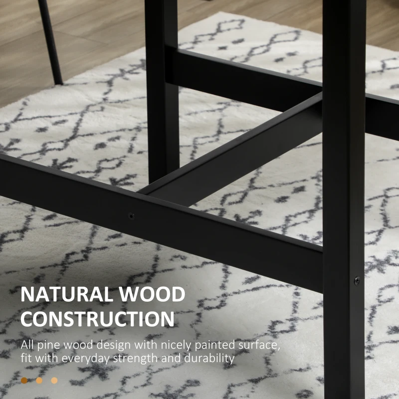 HOMCOM Solid Wood Kitchen Table, Farmhouse Drop Leaf Tables for Small Spaces, Folding Dining Table, Black