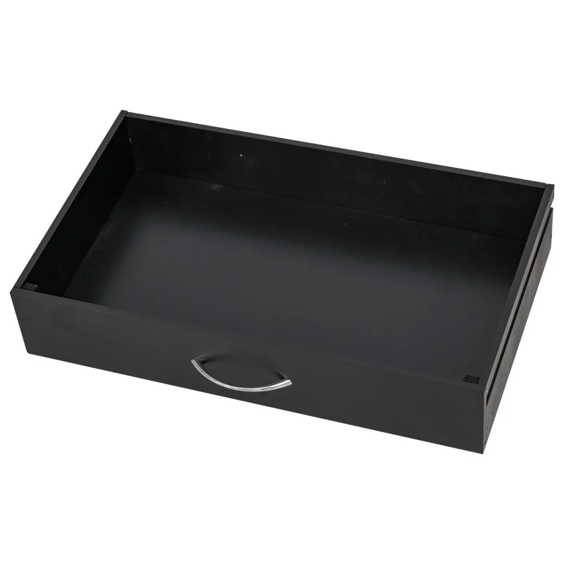 HOMCOM Rolling Kitchen Trolley Serving Cart with Drawer, Cup Holder and Wine Rack Storage Cabinet Kitchen Island Cart with Wheels, Black