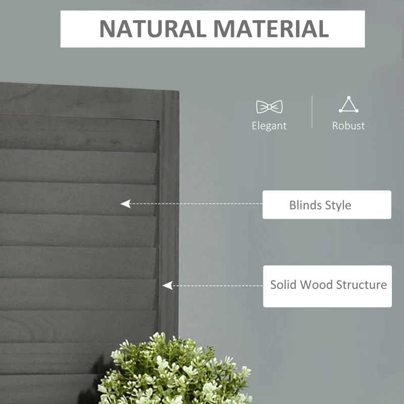 HOMCOM 4-Panel Wall Partition Room Separator with 3 Storage Shelves Foldable Design Wooden Frame 5.6FT Grey