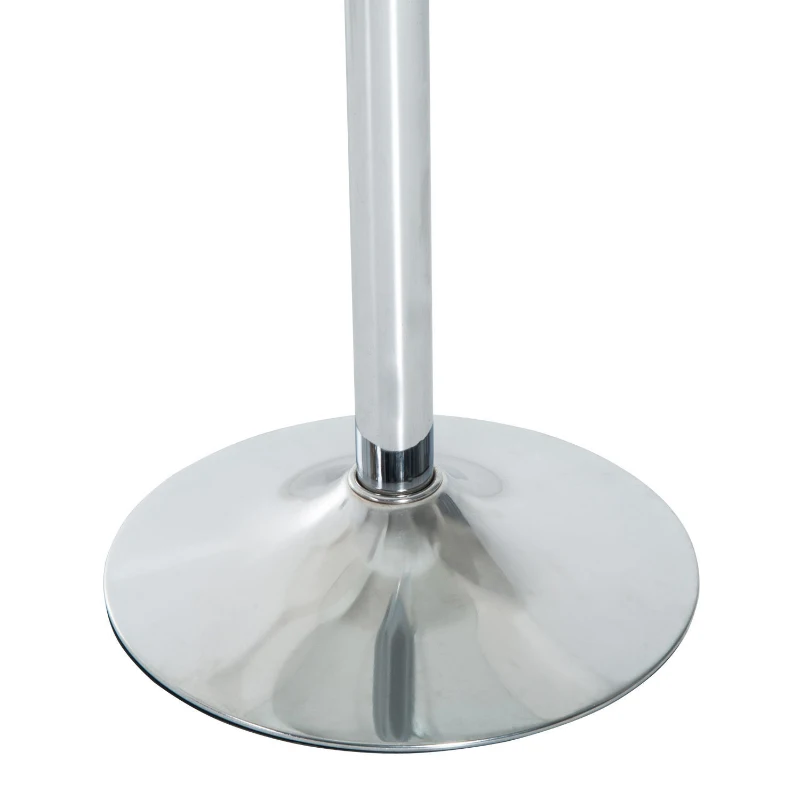 HOMCOM Round Dining Table, Modern Pub Table with Tempered Glass Top, Galvanized Metal Base, Small Dining Table, Silver