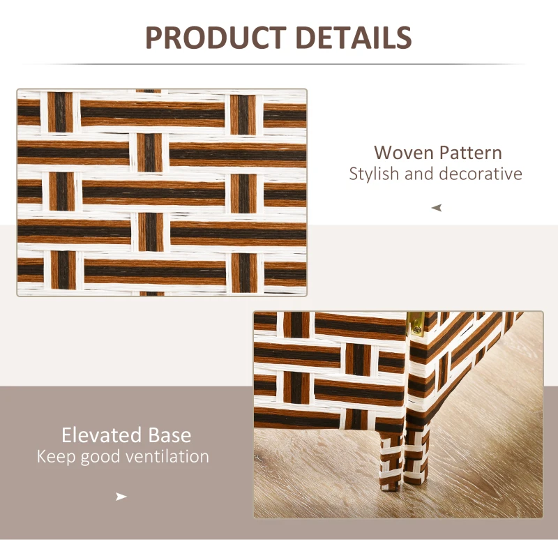 HOMCOM 6 Ft. Tall 4-Panel Room Divider, Wave Fiber Freestanding Folding Privacy Screen Panels, Partition Wall Divider for Indoor Bedroom Office, Mixed Brown