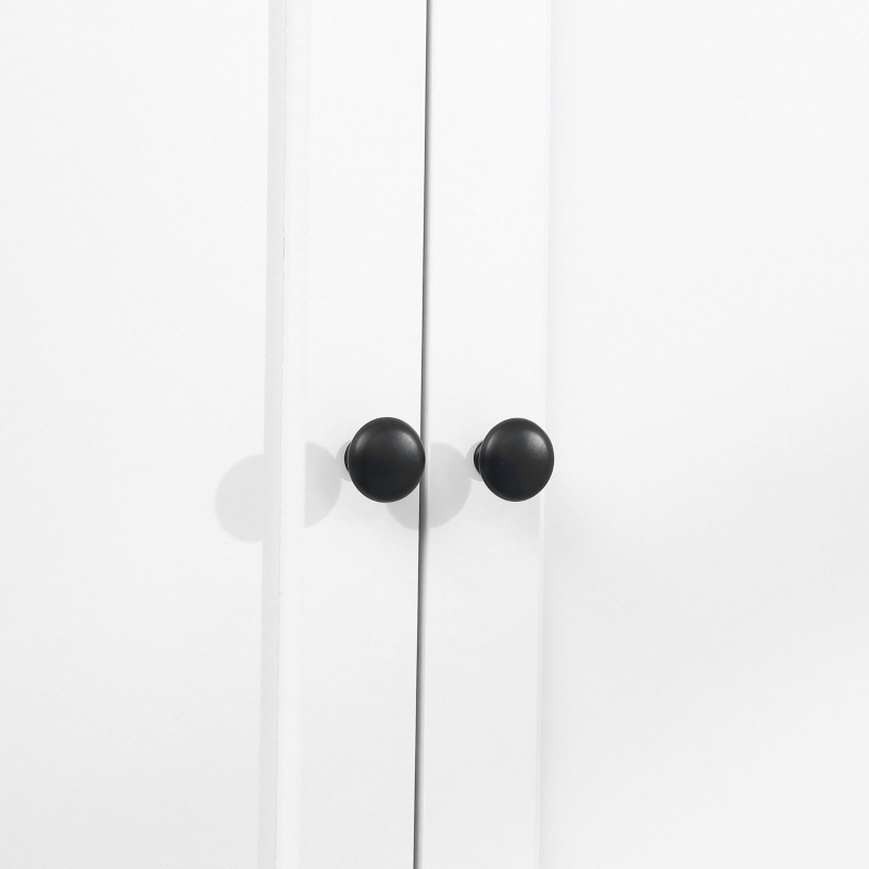 HOMCOM Modern Freestanding Kitchen Pantry Cabinet Cupboard with Doors Open Shelves Adjustable Shelving Microwave Space, White