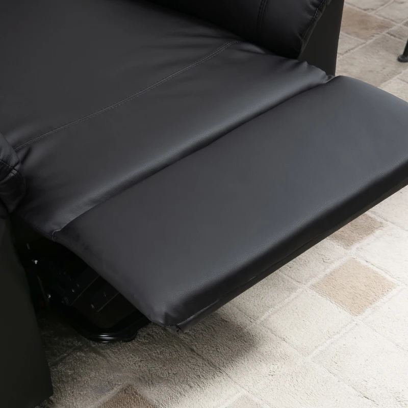 HOMCOM PU Leather Electric Power Lift Chair for Elderly with Remote Control and Footrest for Living Room (Black)