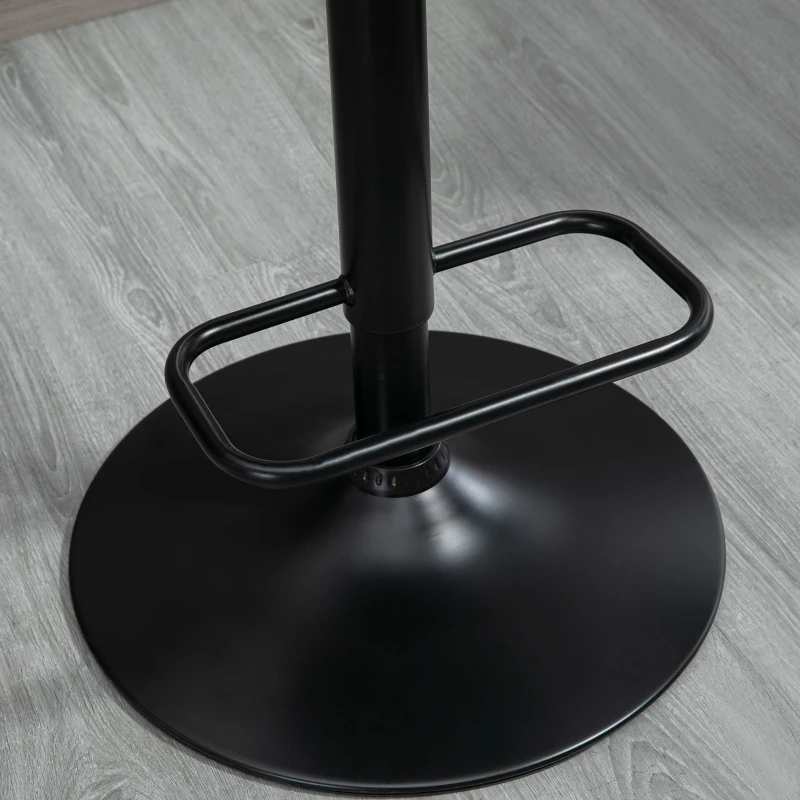 HOMCOM Counter Height Bar Stools Set of 2 with Solid Wood Back, Height Adjustable Swivel Barstools, Button Tufted Linen Fabric Bar Chairs with Footrest, Beige