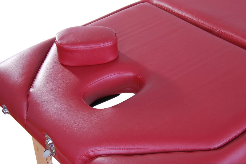 Soozier 91-Inch 3-Section Portable Massage Table with Carrying Bag, 3-Inch Thick, Rose Red