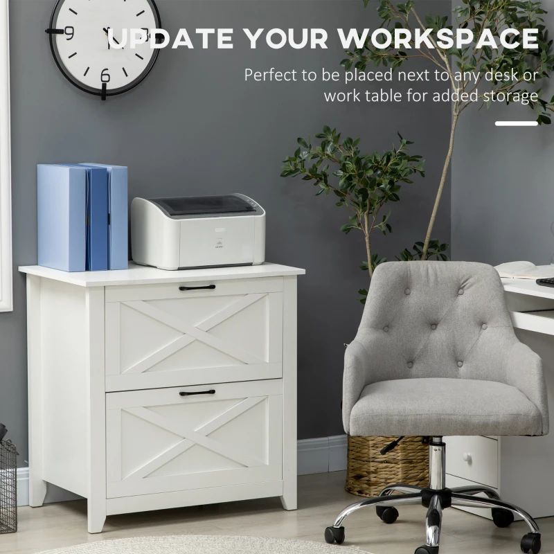 Vinsetto Vertical File Cabinet with Hanging Bars for A4 Size for Home Office, 29.9"x 19.7"x 30.3", White