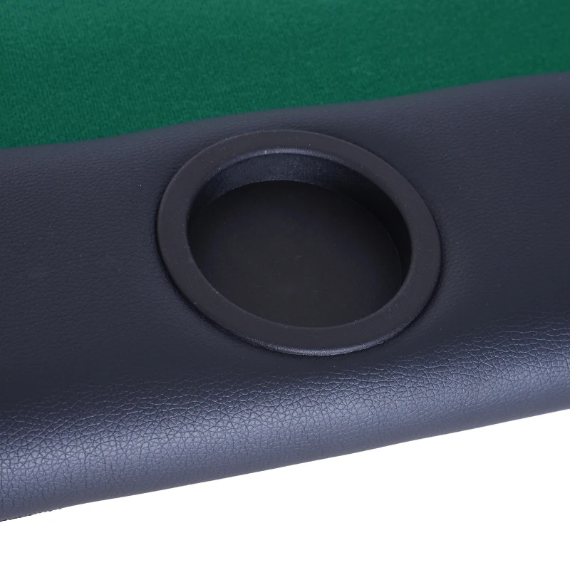 Soozier Deluxe Foldable 72" x 33" Oval Poker / Blackjack Card Game Table w/ 8 Cup Holders - Green Felt