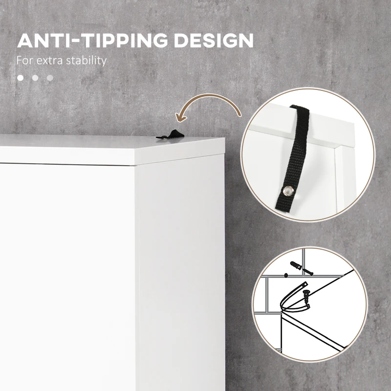 kleankin Bathroom Cabinet, Freestanding Linen Cabinet with Open Shelves and Cupboards, 23.6"x13.2"x72", White