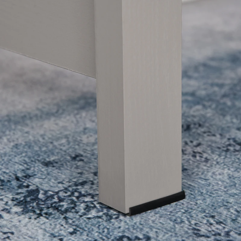 HOMCOM Rectangle Laptop Table Minimalist Style Home Office Computer Desk Writing Workstation  Grey Wood Grain