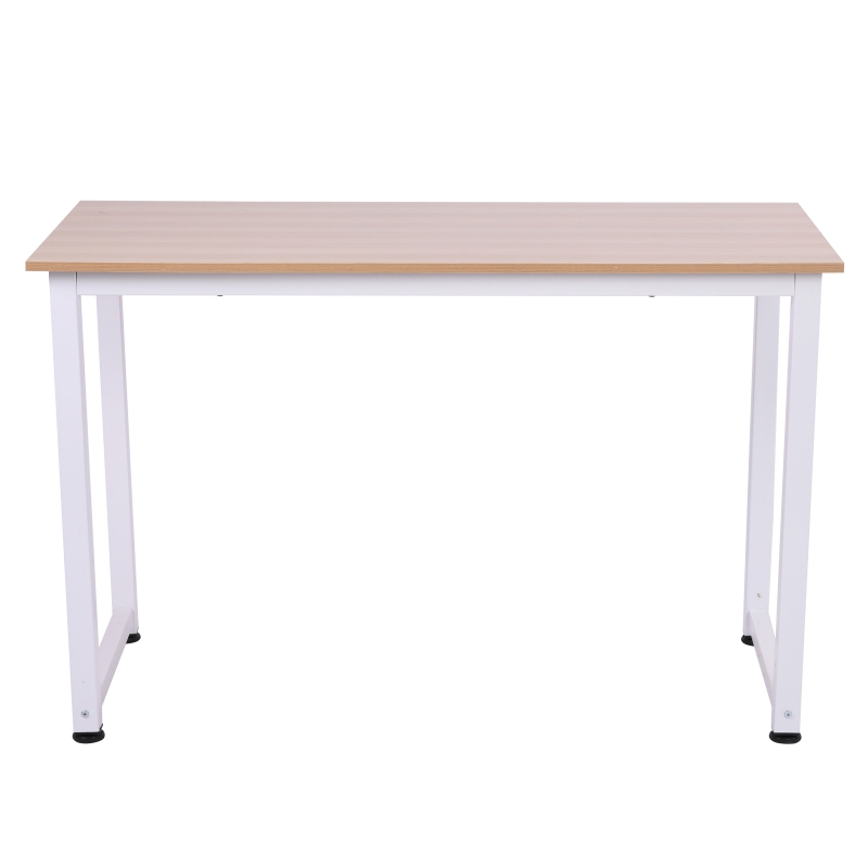 HOMCOM 47.25" Computer Desk PC Writing Table Home Office Study Workstation, Oak Beige White
