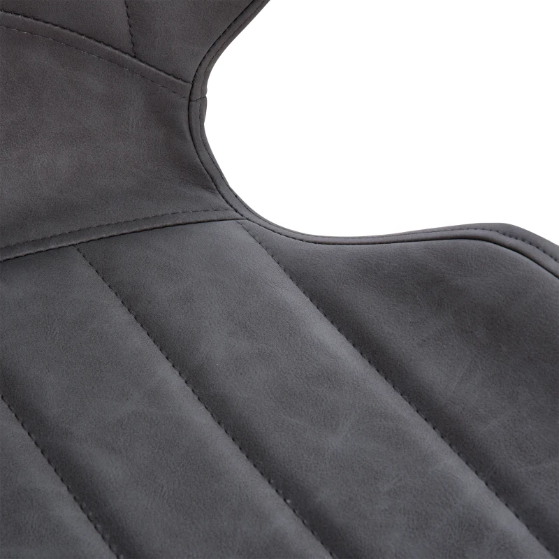 HOMCOM Modern Dining Chairs Set of 2, PU Leather Upholstered Kitchen Chair with Moulded Seats, Metal Frame, Grey