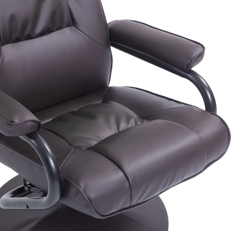 HOMCOM Contemporary Recliner Chair and Ottoman Set Swivel Armchair with Wrapped Base (Brown)
