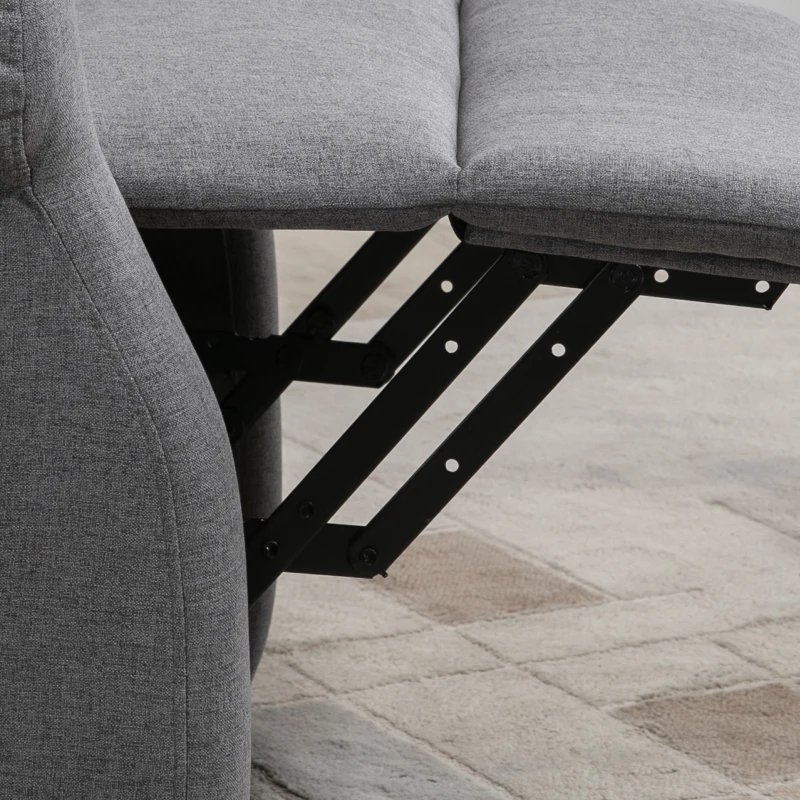 HOMCOM Power Lift Recliner Chair for Elderly Linen Electric Reclining Sofa Chair with Side Pockets Footrest (Grey)