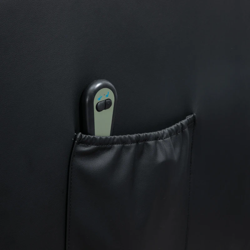 HOMCOM Electric Power Lift Chair for Elderly with Remote Control, Side Pocket, Power Reclining Chair for Living Room Home Theater Seating, PU, Black