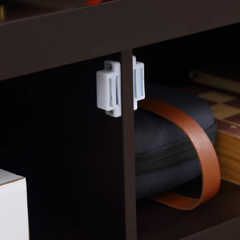 HOMCOM TV Stand, Farmhouse TV Bench for TVs up to 46 Inches, Entertainment Center with Storage Shelf and Cupboard for Living Room, Coffee