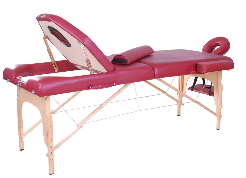 Soozier 91-Inch 3-Section Portable Massage Table with Carrying Bag, 3-Inch Thick, Rose Red