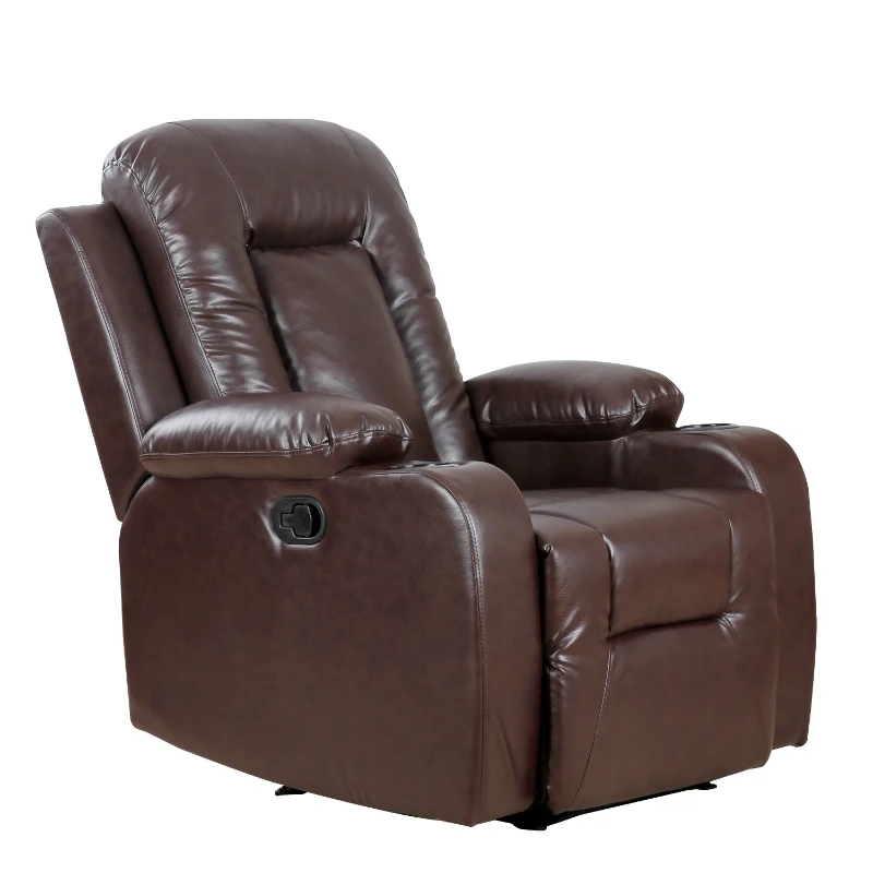 HOMCOM Manual Recliner Chair Lounger Sofa Chair Overstuffed Home Office Brown