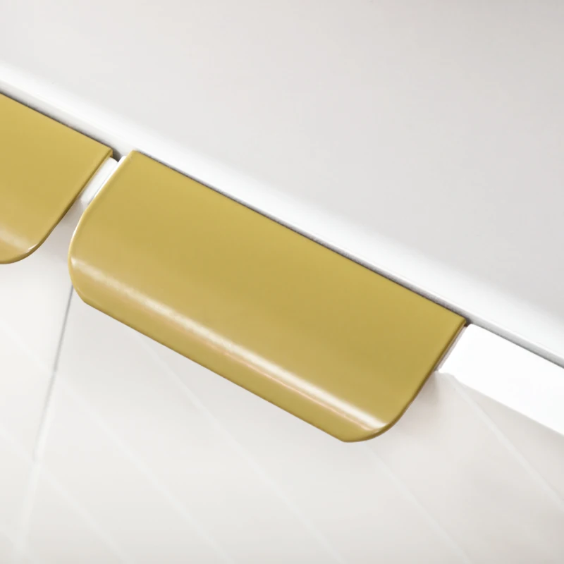 HOMCOM Accent Sideboards, Kitchen Storage Cabinet with 4 Doors, Adjustable Shelves, Metal Base for Living Room, Hallway, White