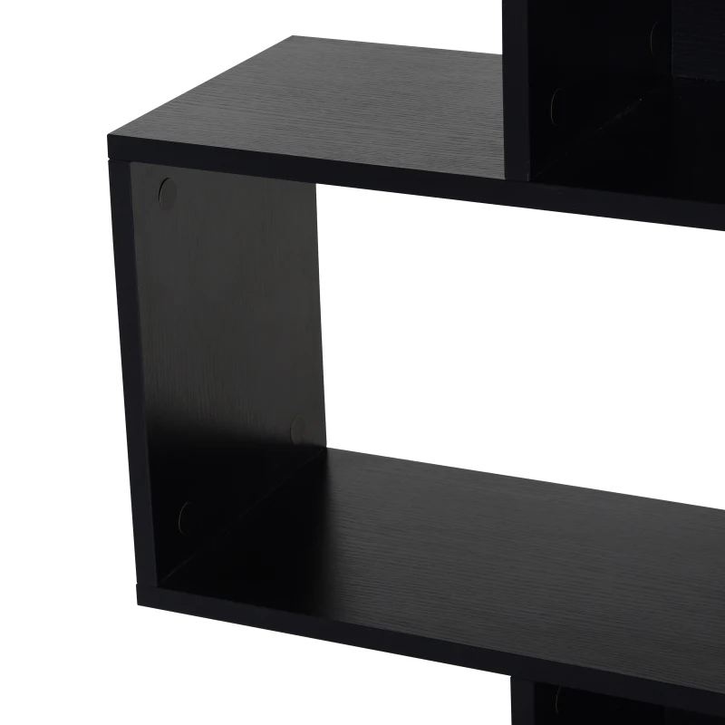 HOMCOM Versatile 3-tier Multi-Shelf Bookshelf Wood Stand Bookcase Storage Display Home Office Organizer, Black