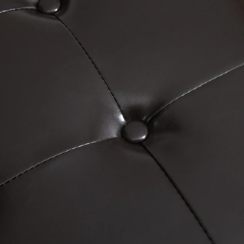 HOMCOM  Faux PU Leather Tufted Storage Ottoman Upholstered Accent Bench Seat Cube Storage Box Footrest Stool