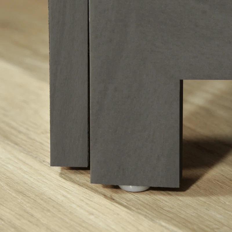 HOMCOM 4-Panel Wall Partition Room Separator with 3 Storage Shelves Foldable Design Wooden Frame 5.6FT Grey