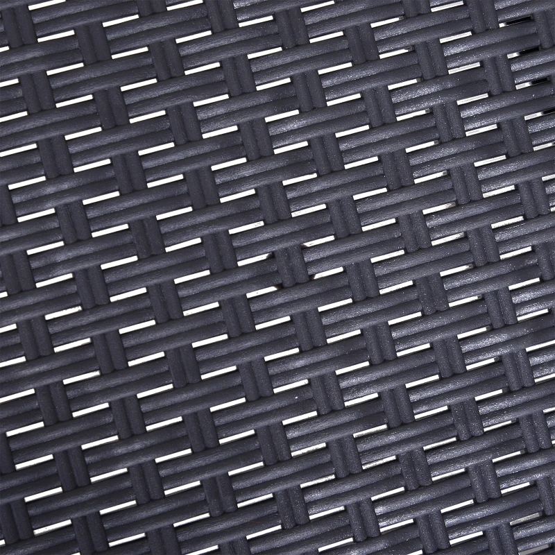 Outsunny 3pc Wicker Style Sofa Set Rattan Conversation Chat Table Chair All Weather Outdoor Furniture Garden Coffee Set w/ Cushion