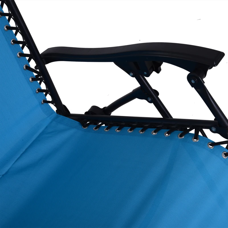 Outsunny Zero Gravity Lounger Adjustable Patio Lounge Chair Foldable Reclining Seat Outdoor Garden Portable Recliner Blue