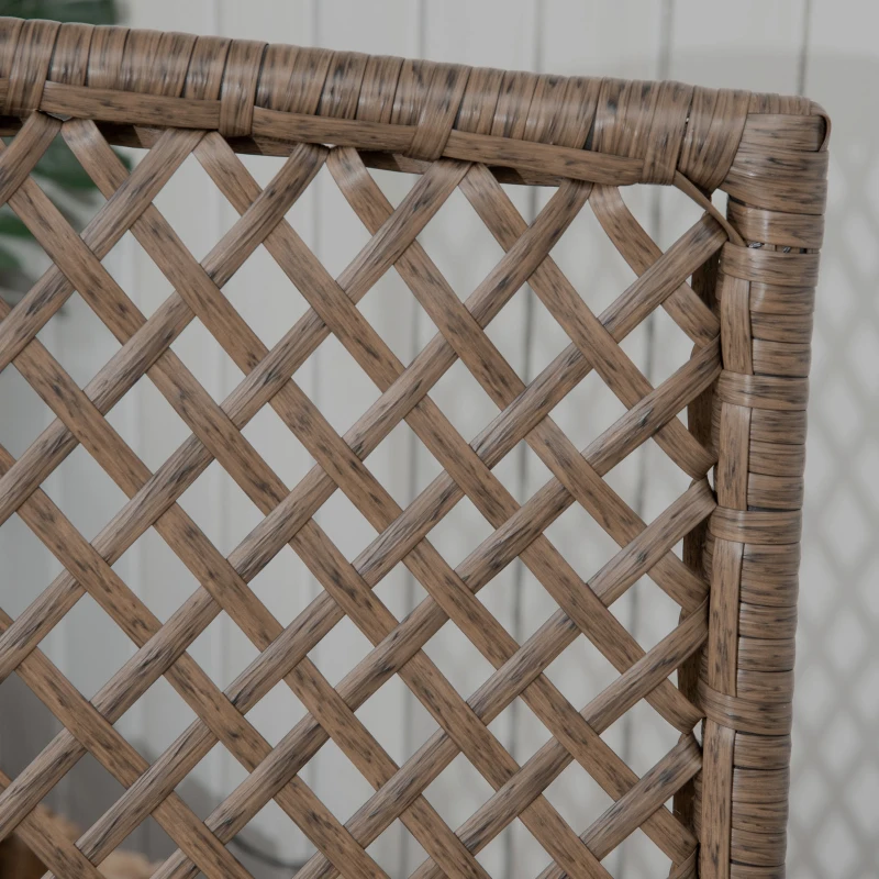 Outsunny 7 Pieces Wicker Patio Dining Set Outdoor Furniture Set with Removable Cushions, Glass Top Dining Table, PE Rattan Conversation Set for Garden Poolside Backyard, Beige