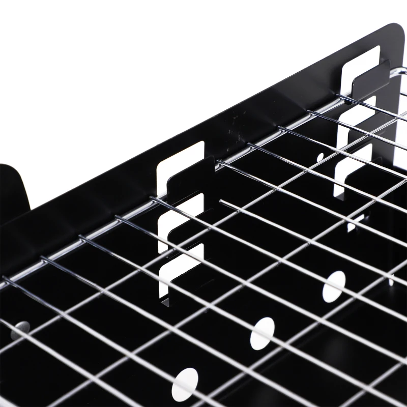 Outsunny Folding Table Top Charcoal Grill Portable BBQ Grill Camping Picnic Cooker Outdoor Easy Carrying Barbecue Smoker w/ Tools