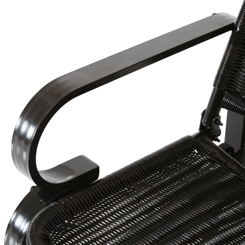 Outsunny Patio Rocking Chair Seat Rattan Wicker Garden Furniture Outdoor Rocker Aluminum Deep Coffee