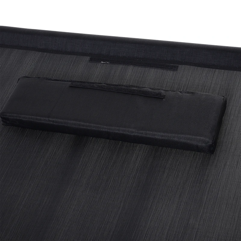 Outsunny Texteline Rocking Sun Lounger Garden Swing Hammock Bed with Steel Stand and Pillow for Patio Deck Beach and Pool Black