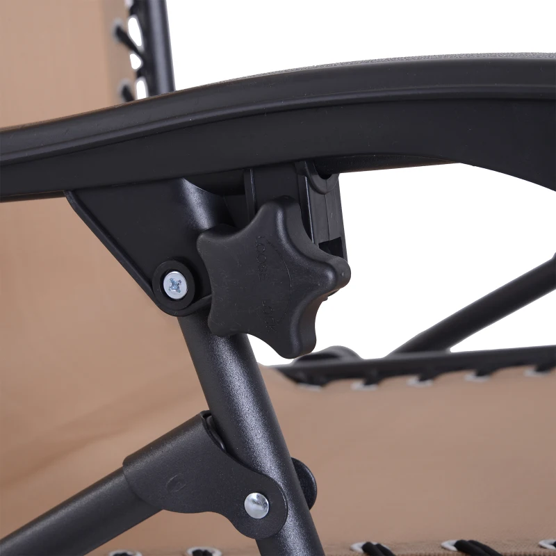 Outsunny Zero Gravity Lounger Adjustable Patio Lounge Chair Foldable Reclining Seat Outdoor Garden Portable Recliner Cream